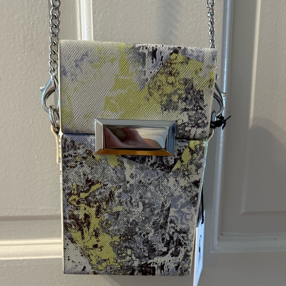 Snob Essentials Yellow and Gray Abstract Mini Crossbody